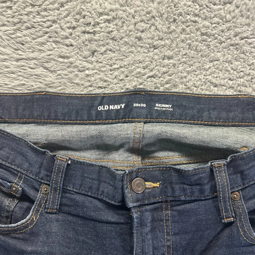 Old Navy Built-In Flex Jeans Men's 38x30‎ Blue Cotton Denim Skinny Faded Stretch